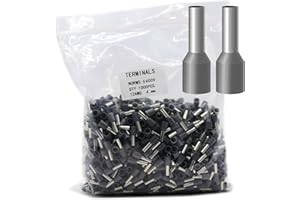 Fidioto Grey 1000pcs AWG12 Wire Ferrules Terminals Kit, Terminal Connector Wire Insulated Cord Pin Ends Terminals for Electric, Industrial, Chemical Industry, Power Control System, etc.