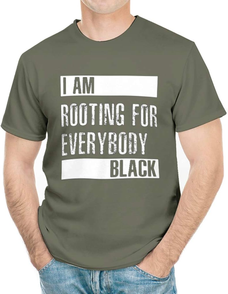Amazon.com: Comfiy I'm Rooting for Everybody Black Tee Shirts Crew Neck T-Shirt: Clothing