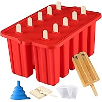 Silicone Popsicles Molds,10 Cavity Homemade ICE Popsice Molds Food Grade BPA-Free with Popsicles Maker Sticks Popsicles Bags 