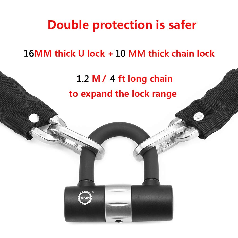 AKM Security Bike Chain Lock Heavy Duty Bicycle Lock Bike Disc Lock