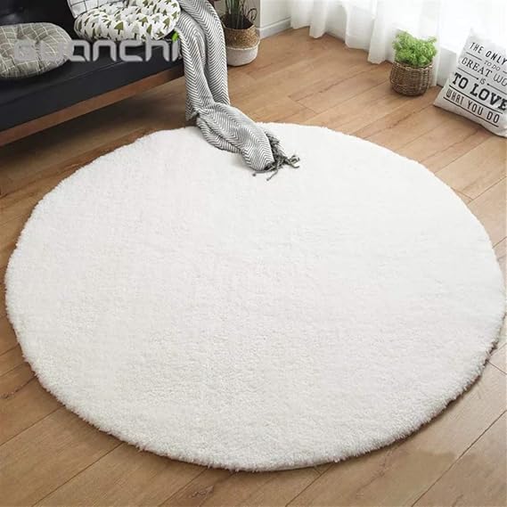 Liveinu Hochflor Shaggy Teppich für Wohnzimmer Langflor Pflegeleicht Rund Teppich Hochwertig Hohe Fadendichte Wasser Absorbie