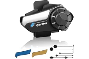 Moman Motorcycle Intercom, H2S【H2PRO Upgrade】 Motorbike Helmet Speaker 2-Way 1000M Communication Headset with Triple Noise Ca
