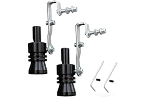 HYLDERS Turbo Whistle for Exhaust Pipe, 2PCS XL Size Universal Muffler Sound Maker for Car, SUV, Sedan, Truck – Aluminum Alloy Turbo Exhaust Roar Simulator (Black)