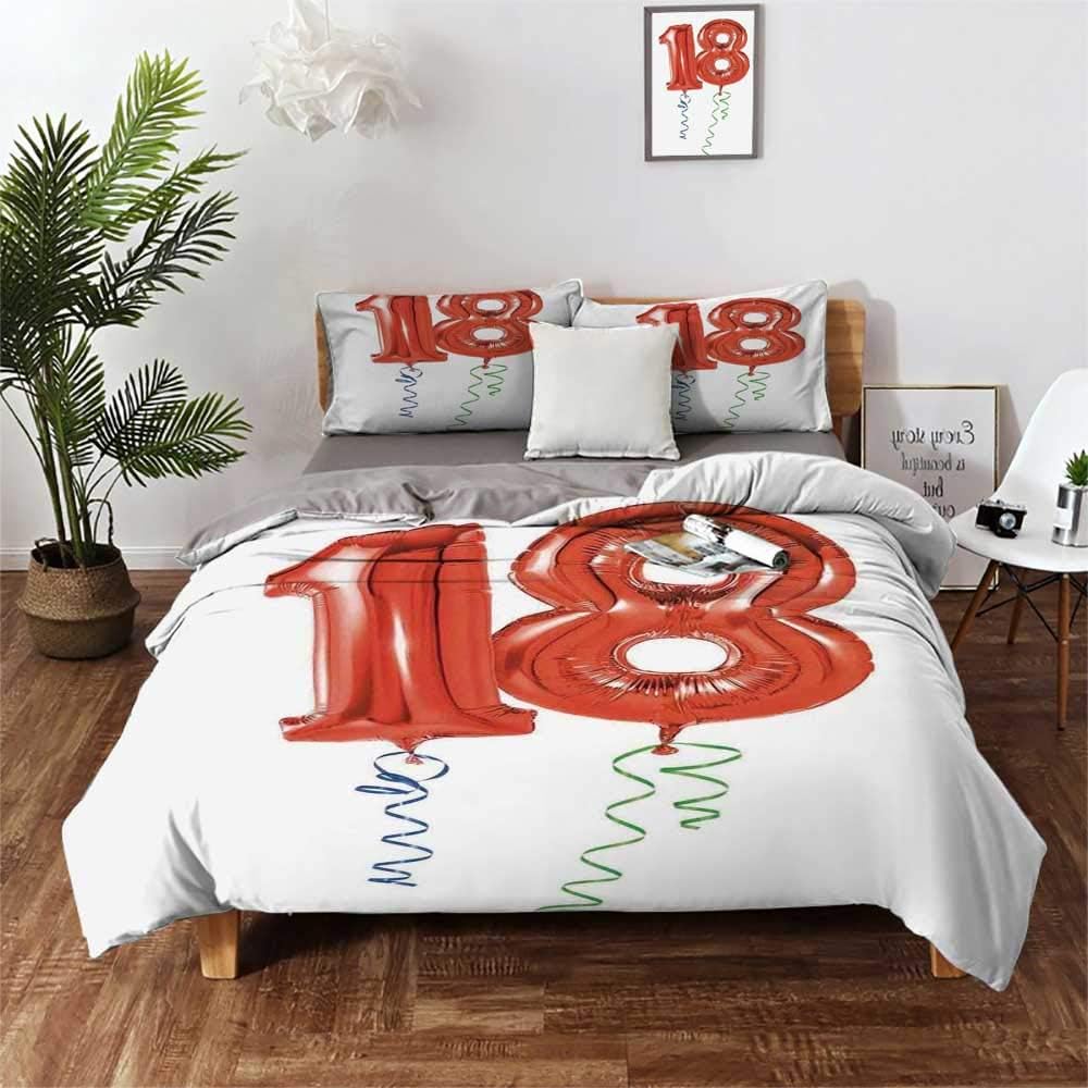 Temox Bedding Sets 3 Piece 18th Birthday Decoration Flying