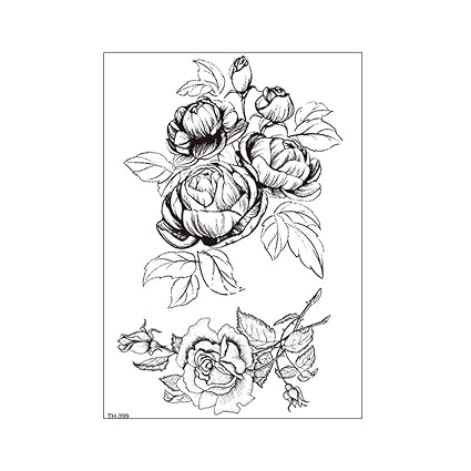 Tzxdbh 2pcs Nouvelle Fleur Bras Noir Et Blanc Croquis De