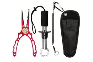 Fishing Pliers & Fish Gripper Set – Multi-Functional Fishing Gear with Line Cutter & Hook Remover for Saltwater & Freshwater