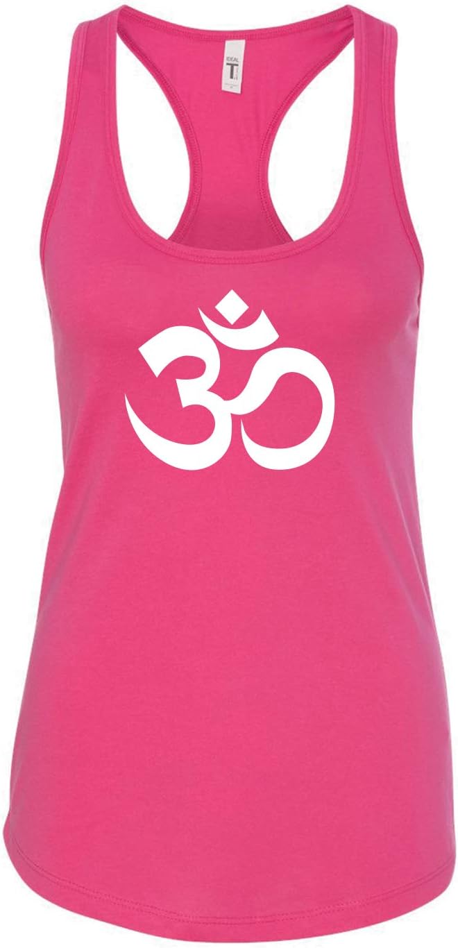 Om Symbol Simple Yoga Meditation Printed Ladies Next Level Brand Sleeveless Racerback Tank Top