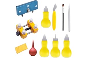 Aokelily Watch Battery Replacement Tool Kit with 11 Pcs of Watch Back Remover Tools for for Watch Back Remover Opener and Watch Repair Silver
