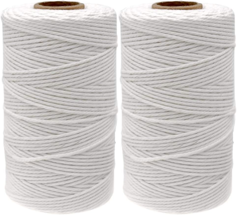 G2PLUS 400M White Cotton String 2mm 3 Ply Bakers Twine DIY Crafts