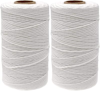 G2PLUS 400M White Cotton String 2mm 3 Ply Bakers Twine DIY Crafts
