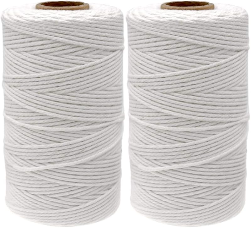 G2PLUS 400M White Cotton String 2mm 3 Ply Bakers Twine DIY Crafts