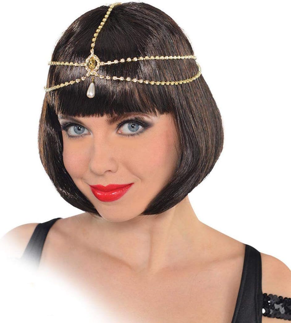 Yean Wedding Headpiece Bridal Headband Pearl Crystal Forehead Jewelry for Women and Girls