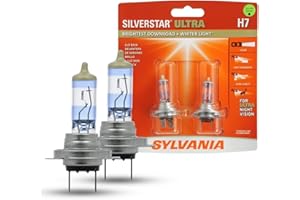 SYLVANIA - H7 SilverStar Ultra - High Performance Halogen Headlight Bulb, High Beam, Low Beam and Fog Replacement Bulb, Brightest Downroad with Whiter Light, Tri-Band Technology (Contains 2 Bulbs)