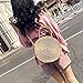 HOSPORT Women Straw Handbag Round Straw Woven Shoulder Bags Beach Zipper Totes