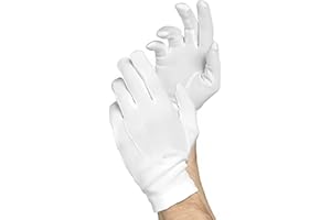 AMSCAN Luxurious White Santa Cotton Gloves - Adult Size (1 Pair) - Ultra-Soft, Premium Quality, Classic & Elegant - Perfect For Parties, Holidays & Cosplay