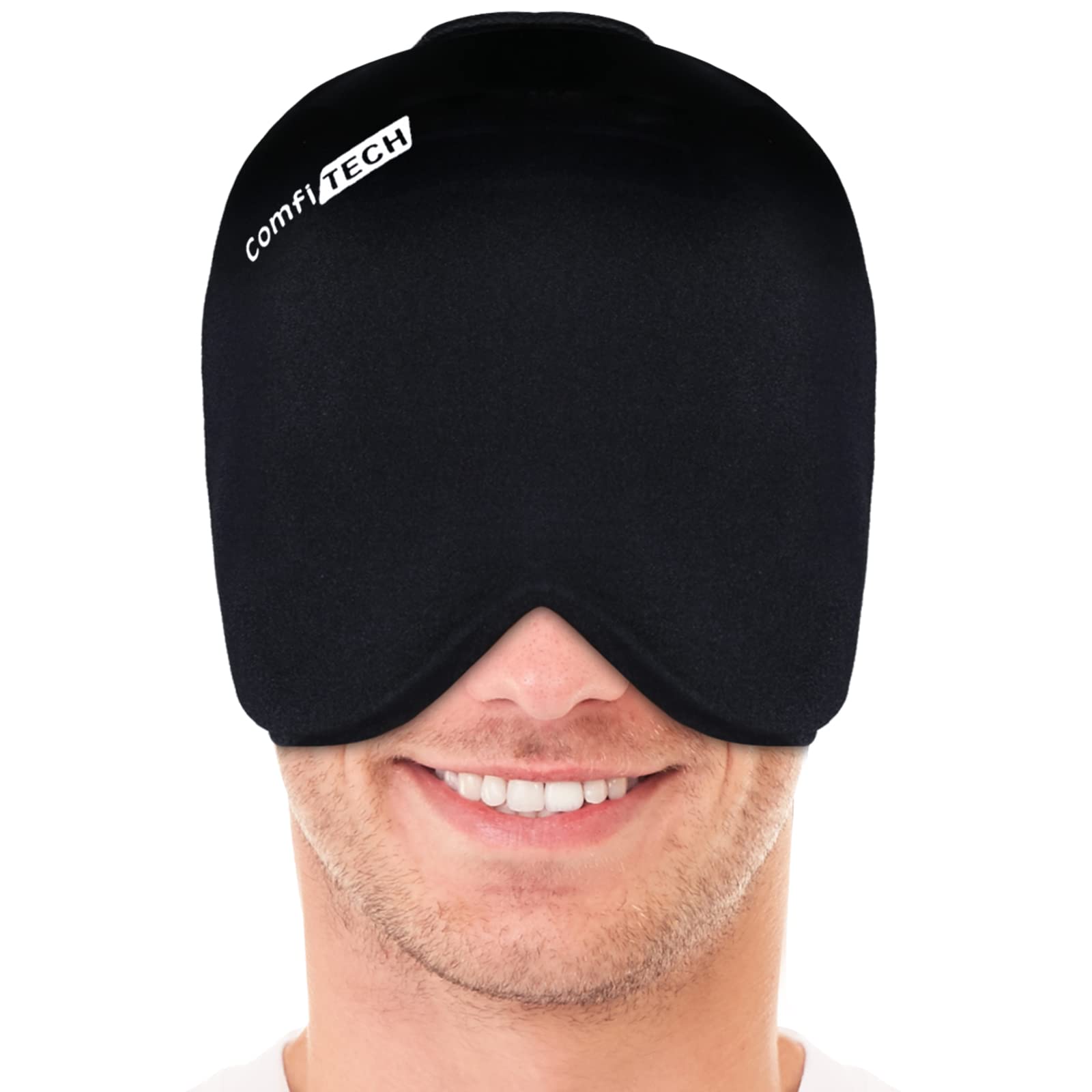 Photo 1 of ComfiTECH Head Ice Pack Wrap Cold Cap Cooling Gel Hat, Large, Black