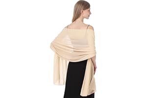 Baoqiya Women's Shawls and Wraps for Evening Dress Chiffon Shawl Soft Elegant Silky Pashmina Wedding Bridal Scarf