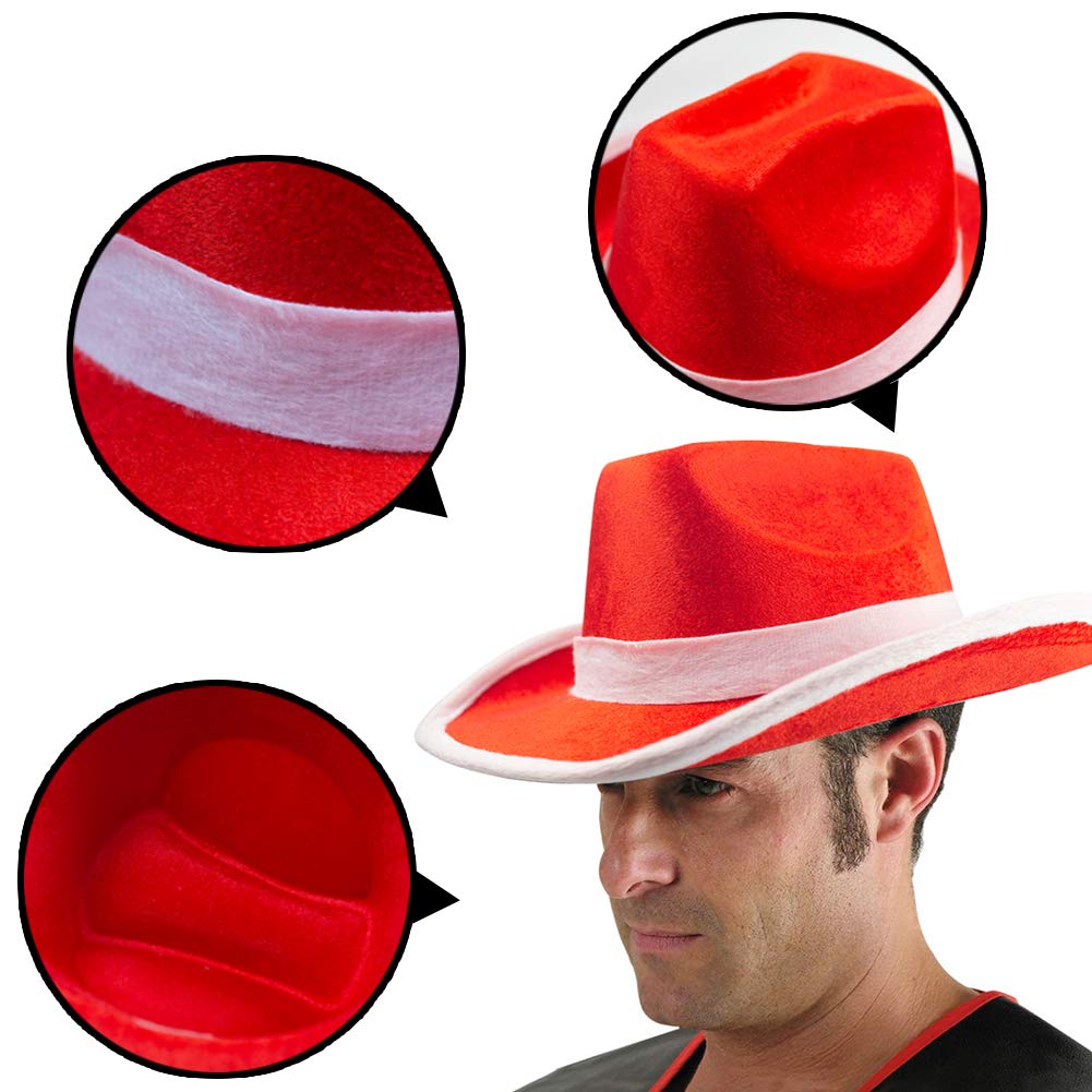 DomeStar Red Cowboy Hat, Cowgirl Hat Western Hat Jessie Hat Woody Hat Christmas Hat Santa Hat