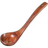 Wooden Ladle for soup, 11 Inch Wooden Soup Spoon, Long Handle Ladle Spoon, Large Kitchen Woodens Scoop for Cooking Serving Cookware, Gravy Sauce Porridge