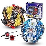 Innoo Tech Bey Battling Top Burst Evolution Combination 4D Series, 2pcs Speed Gyro Metal, 2 throwers Set with Launcher Blade Set, Battle Set Classic Toys for Adult Children(Upgraded Bey 2 Set)