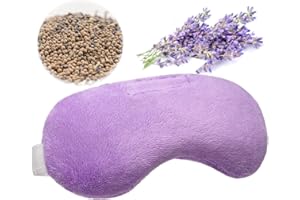 Umisleep Lavender Eye Mask, Aromatherapy Weighted Sleep Mask for Dry Eyes Men Women, Microwave Heated Hot Therapy Eye Cover Moist Compression Pain Relief, Eye Pillow for Puffy Eyes, Sinus Pain, Purple