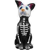 Homoyoyo Day of The Dead Dog and Cat Figurine: Resin Dog Statue Halloween Animal Statue Day of The Dead Decor Spooky Animal Sculpture for Halloween Home Desk Decor