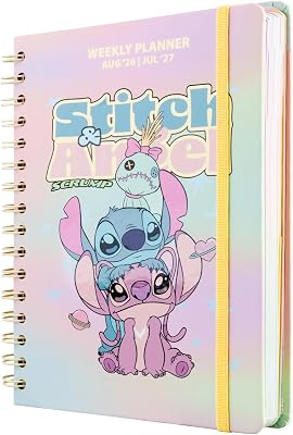 Hausaufgabenheft 2026 2027 Disney Stitch - Schulkalender Schülerkalender Studienplaner Wochenplaner - Terminplaner 2026 2027 A5 - Stitch Schul Sachen Merch Geschenke zur Einschulung