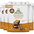 JOJO's Dark Chocolate Peanut Butter Filled, Healthy Snack, Low Sugar, Low Carb, Gluten Free, Non GMO, Paleo & Keto Friendly, Made with Plant Based Hemp Protein, Vegan (4 Count)