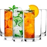 LEMONSODA Premium Highball Glass Set - Elegant Tom Collins Glasses Set of 6-12oz Tall Drinking Water Glasses - Bar Glassware for Mojito, Whiskey, Cocktail