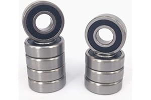 DEEG 10PCS R4-2RS 1/4"x5/8"x0.196" Double Sealed Ball Bearing