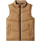 Meikulo Boys Zip Up Puffer Vest Kids Stand Collar Quilted Gilet Sleeveless Jackets Outwear with Pockets