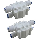 Liimevvon Automatic Shut Off Valve with 1/4 Inch Tube Quick-Connect Fittings for RO Reverse Osmosis System Refrigerator ice M