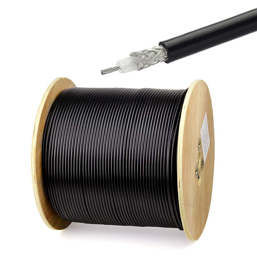 Superbat RG58 Cable 15m/50FT Thin Black RG58 Coaxial Cable 50ohm Low Loss Wire Compatible with Fakra/SMA/BNC/TNC/N/UHF Connectors for Antenna CB/Ham Radio WiFi Router etc. — image 1