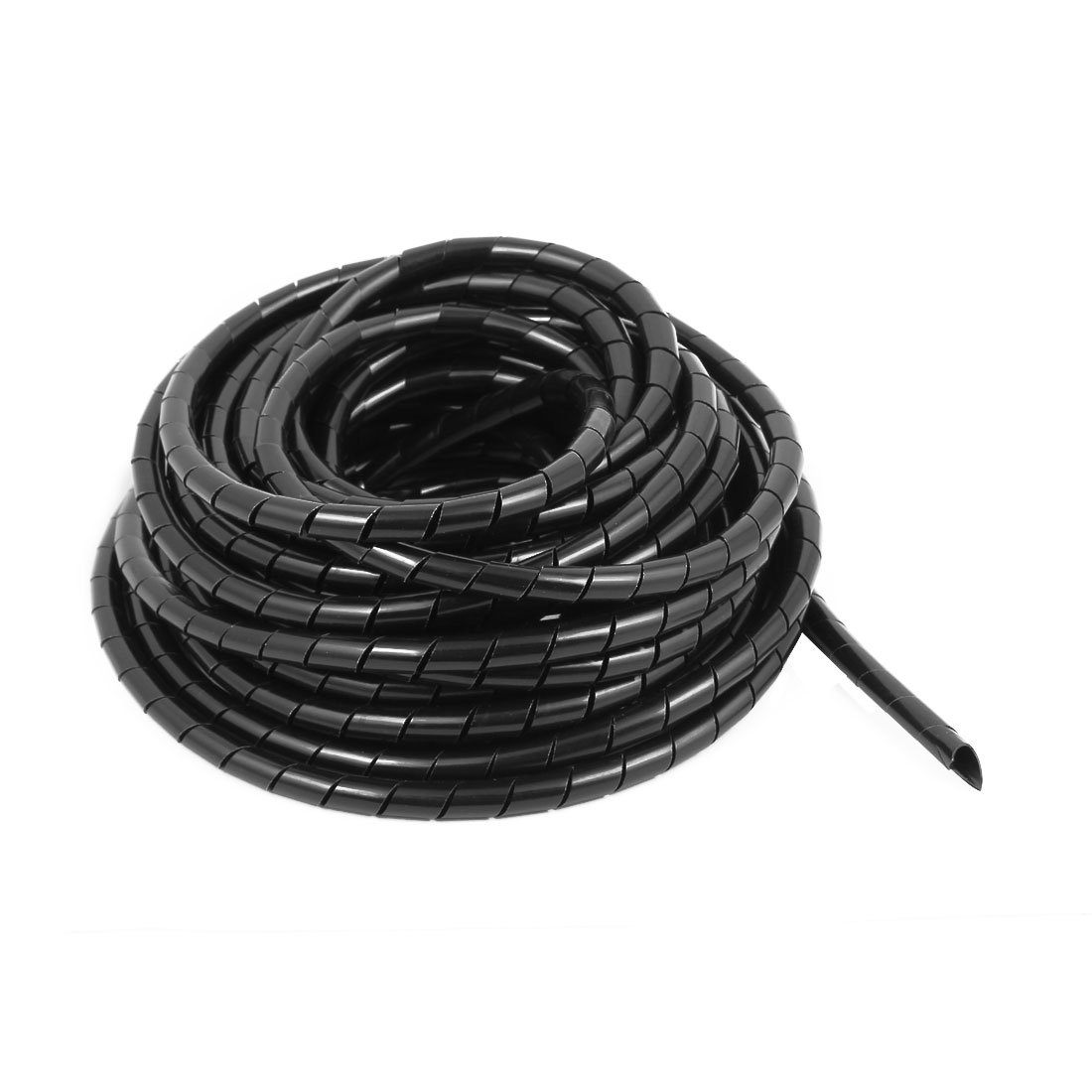 Sourcingmap 8mm Dia 10.5M Length Cable Wire Tidy Wrap Spiral Wrapping Band Organizer Black