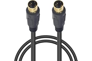 Poyiccot S-Video Cable Male to Male Gold Plated Connector, 6ft Mini DIN 4 Pin Male to Male S-Video Cable for TV, S-VHS, VCRs,