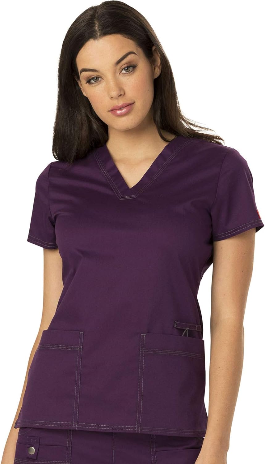 Dickies Women's VNeck Top Medical Scrubs, Eggplant, XXSmall Amazon
