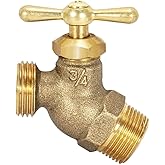 Eastman Male No-Kink Hose Bibb, 3/4 Inch MIP Connection, Brass Plumbing Fitting, 20207