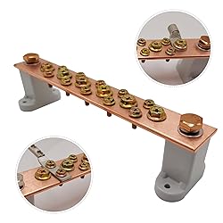 Copper Grounding Bar Kit, 7.8" Copper Bus Bar