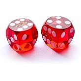 Bescon Professional Precision Dice Round Corner 5/8" (16mm) with Random Serial Number, Precision Cut Dice 16MM Gem Red, 2pcs Set