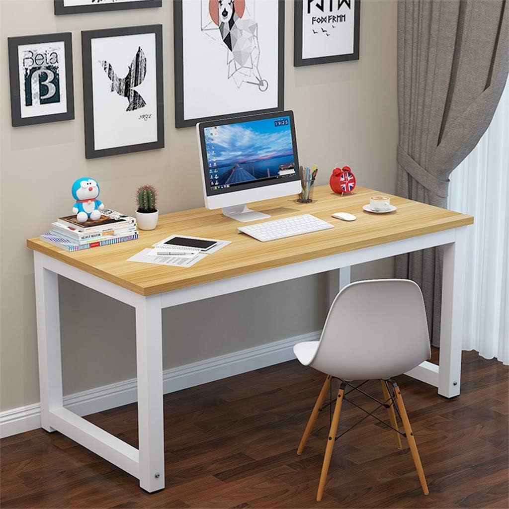 Ximandi Computer Desk, US Fast Shipping, Large Office Desk Computer Table Study Writing Desk for Home Office,Yellow+ WhiteLeg (47x23.6 inch, Large)