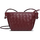 ZHDGUZG Woven Crossbody Bags for Women, Small Purses for Women,Vegan Leather Handbag Trendy Shoulder Bag