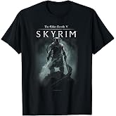 Elder Scrolls Skyrim Dragonborn in Silhouette Video Game T-Shirt