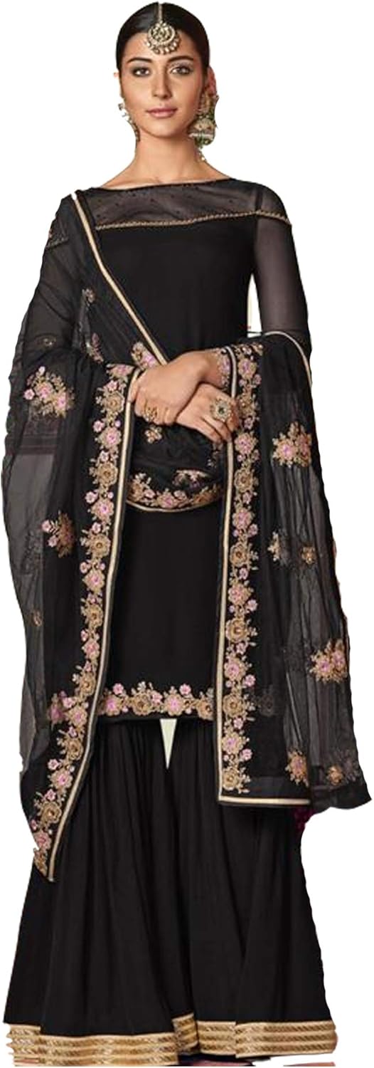 Women Muslim Pakistani Sharara Garara Suit Hijab Dress 5447 b: Amazon.in: Clothing & Accessories