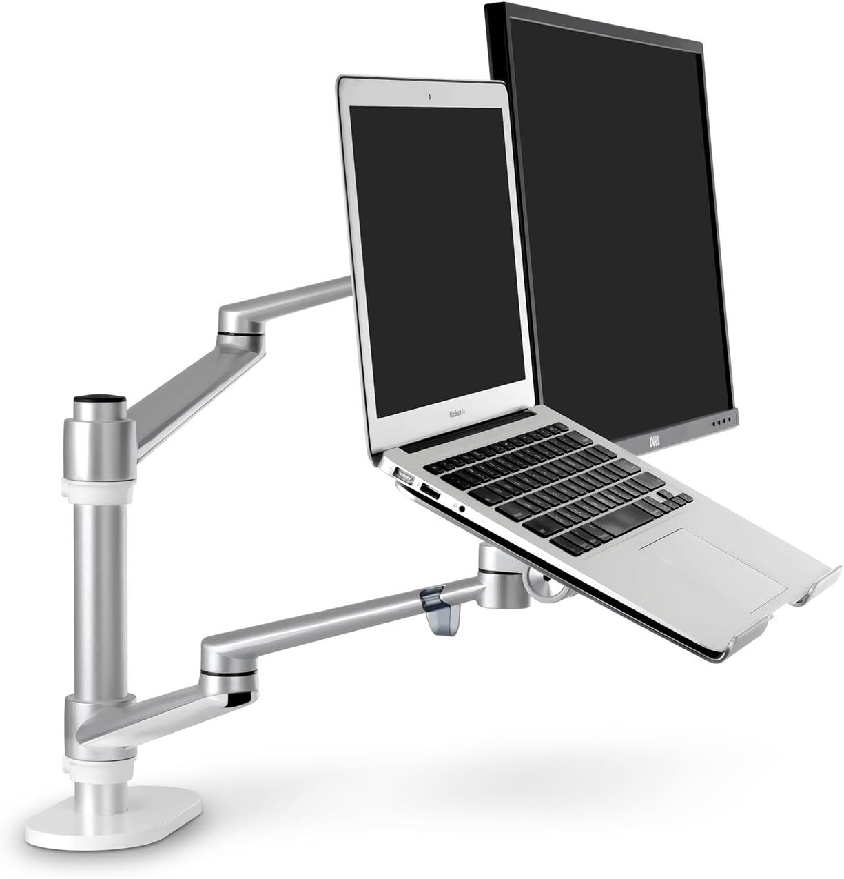 ThingyClub® Adjustable Aluminium Universal Laptop & Monitor Desk Mount Monitor Arm Stand Bracket with Tilt and Swivel (Tilt ±45°