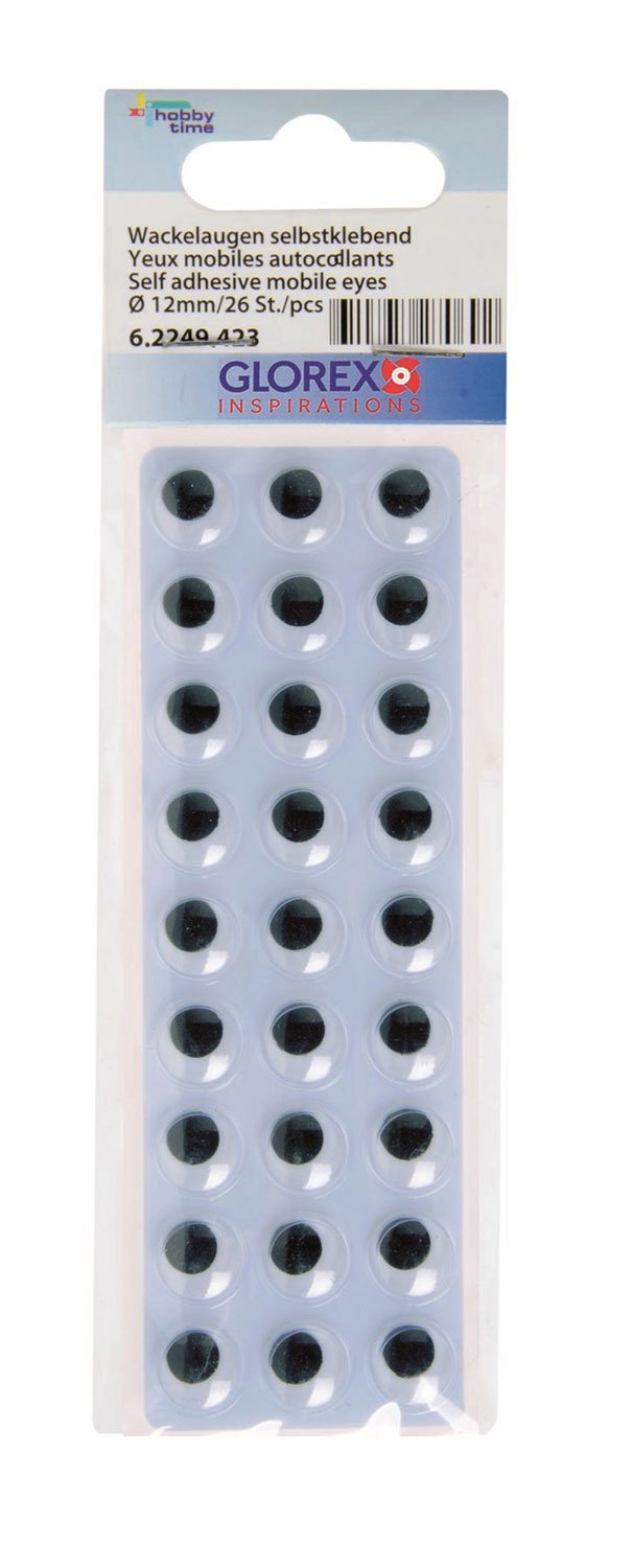 Glorex 6 2249 423 Wiggle Eyes Toy White