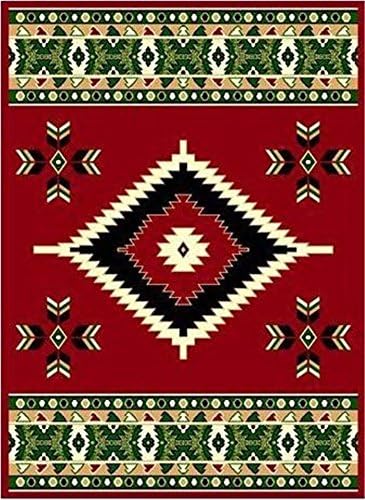 Red 2' X 8 Area Rug Runner Southwestern Design Apache Native American