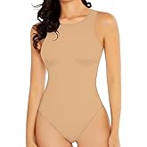 Allchic Womens Tank Bodysuits Tops Sexy Sleeveless Shirts Racer Back Basic Jumpsuits