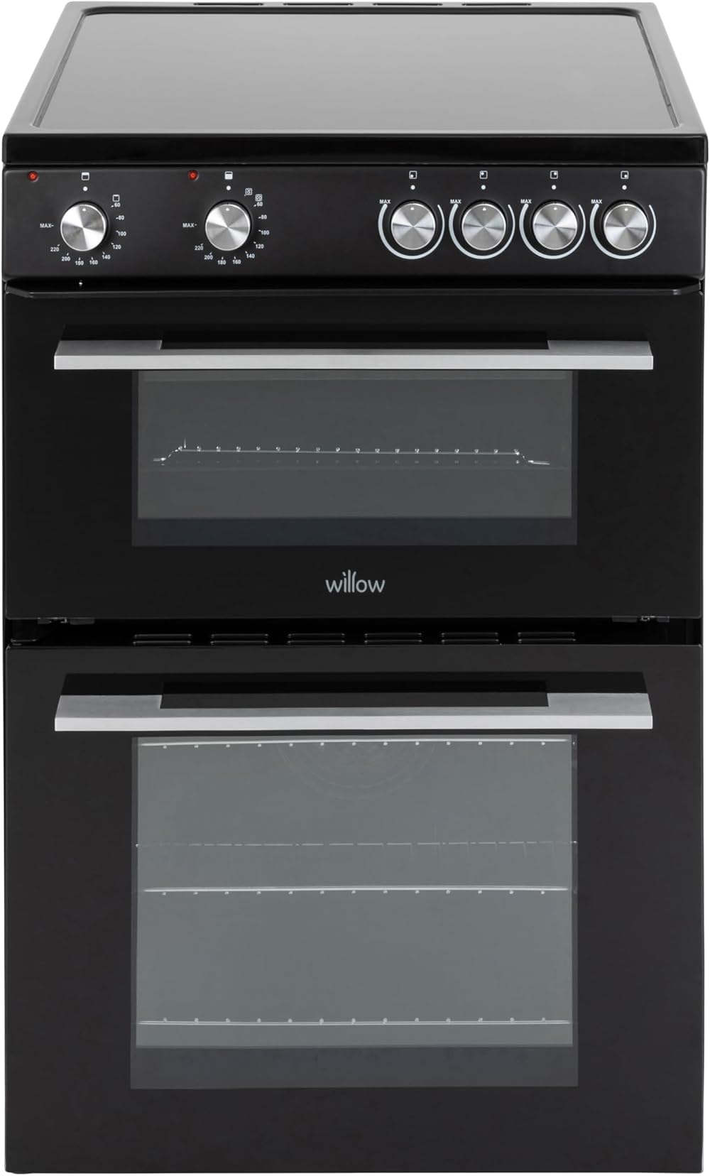 Willow WT60CCB 68L Freestanding Electric Cooker Twin Cavity Ceramic Hob