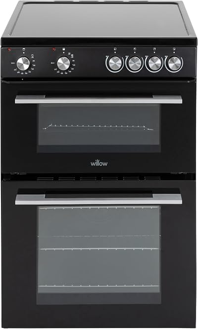 Willow WT60CCB 68L Freestanding Electric Cooker Twin Cavity Ceramic Hob