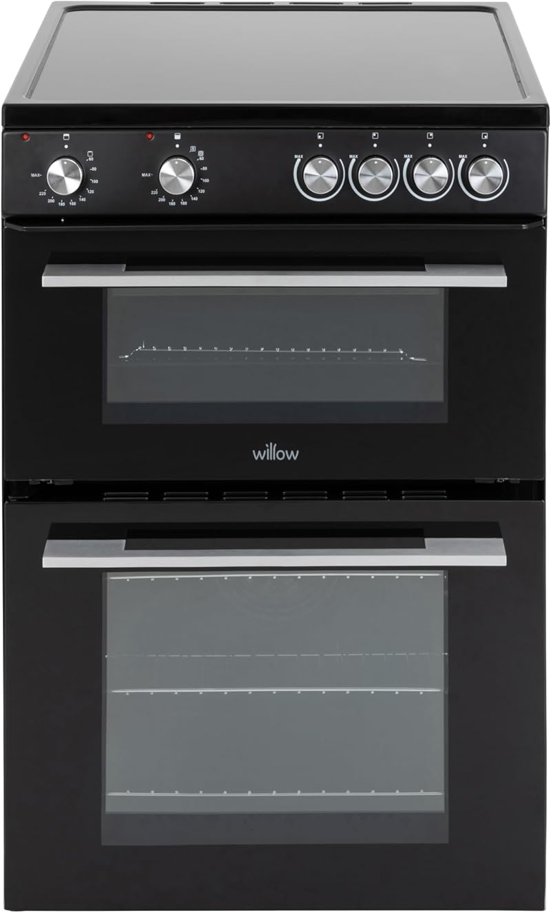 Willow WT60CCB 68L Freestanding Electric Cooker Twin Cavity Ceramic Hob